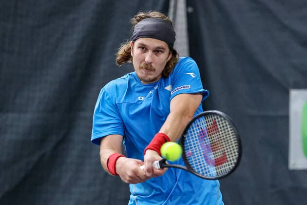 Im Bild: Lukas Lacko (SVK) TENNIS CHALLENGER HAMBURG - presented by TANNENHOF, Hamburg, Hamburger Tennisverband, 26.10.2020,