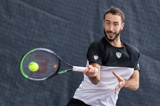 Im Bild: Nikola Milojevic (SRB) TENNIS CHALLENGER HAMBURG - presented by TANNENHOF, Hamburg, Hamburger Tennisverband, 26.10.2020,
