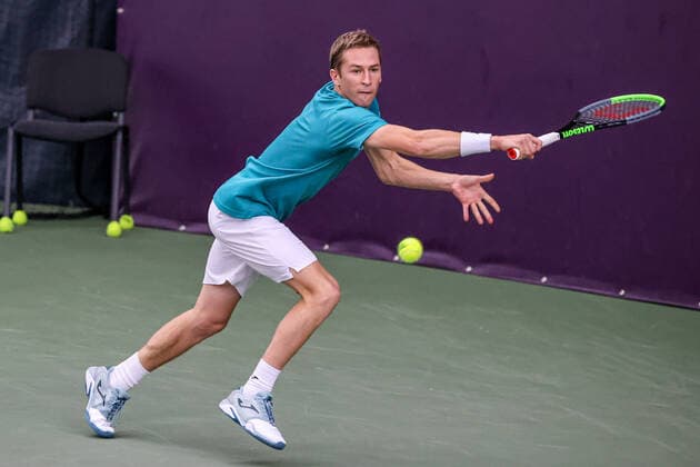 Im Bild: Kimmer Coppejans (BEL) TENNIS CHALLENGER HAMBURG - presented by TANNENHOF, Hamburg, Hamburger Tennisverband, 26.10.2020,