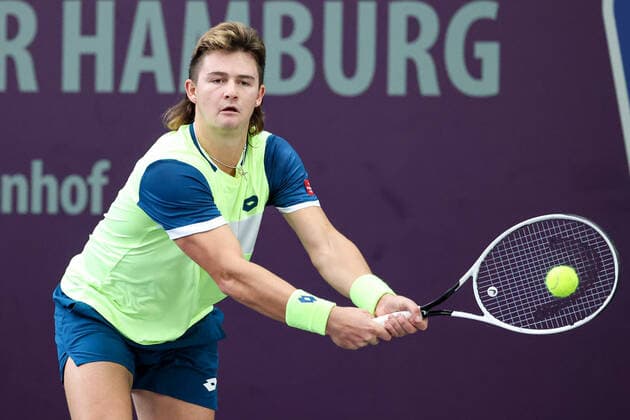 Im Bild: J.J. Wolf (USA) TENNIS CHALLENGER HAMBURG - presented by TANNENHOF, Hamburg, Hamburger Tennisverband, 27.10.2020,