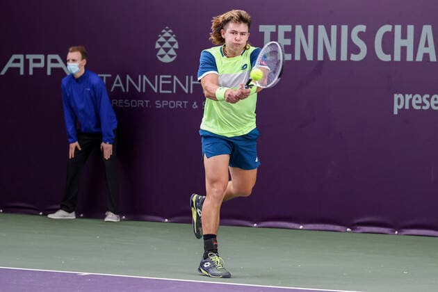 Im Bild: J.J. Wolf (USA) TENNIS CHALLENGER HAMBURG - presented by TANNENHOF, Hamburg, Hamburger Tennisverband, 27.10.2020,