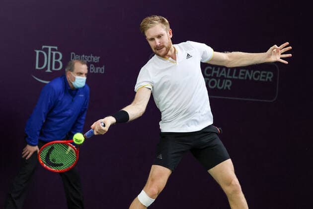 Im Bild: Matthias BACHINGER (GER) TENNIS CHALLENGER HAMBURG - presented by TANNENHOF, Hamburg, Hamburger Tennisverband, 27.10.2020,