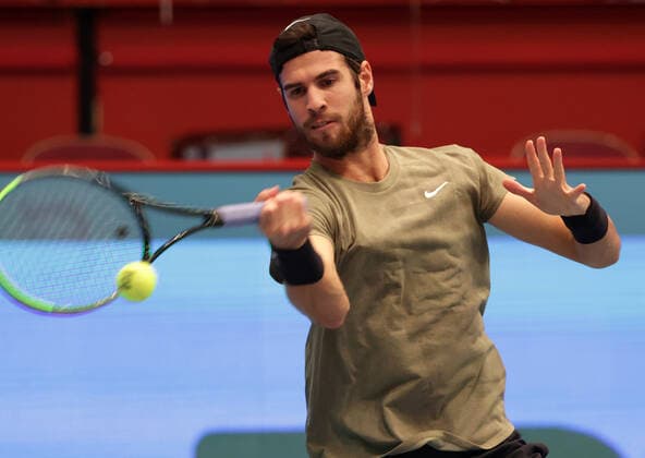 TENNIS - ATP, Tennis Herren Erste Bank Open VIENNA,AUSTRIA,27.OCT.20 - TENNIS - ATP World Tour, Erste Bank Open. Image shows Karen Khachanov (RUS). GEPAxpictures xWalterxLuger