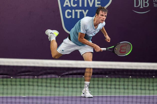 Im Bild: Filip Horansky (SVK) TENNIS CHALLENGER HAMBURG - presented by TANNENHOF, Hamburg, Hamburger Tennisverband, 27.10.2020,