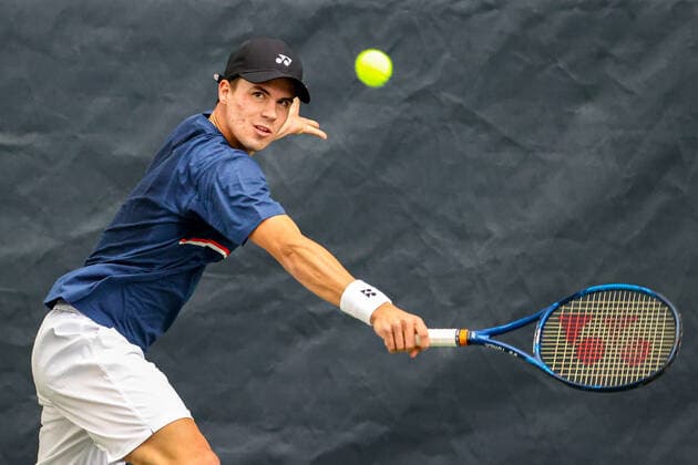 Im Bild: Daniel Altmaier (GER WC) beim Training TENNIS CHALLENGER HAMBURG - presented by TANNENHOF, Hamburg, Hamburger Tennisverband, 27.10.2020,