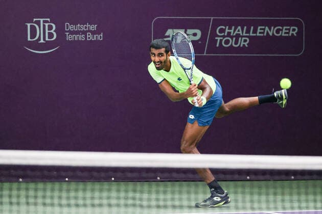 Im Bild: Prajnesh Gunneswaran (IND) TENNIS CHALLENGER HAMBURG - presented by TANNENHOF, Hamburg, Hamburger Tennisverband, 27.10.2020,