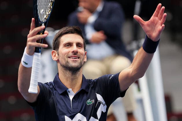 TENNIS - ATP, Tennis Herren Erste Bank Open VIENNA,AUSTRIA,27.OCT.20 - TENNIS - ATP World Tour, Erste Bank Open. Image shows the rejoicing of Novak Djokovic (SRB). GEPAxpictures xChristianxWalgram