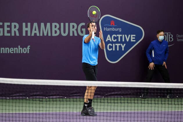 Im Bild: Nikola Milojevic (SRB) TENNIS CHALLENGER HAMBURG - presented by TANNENHOF, Hamburg, DTB-Stützpunkt Hamburg, 28.10.2020,
