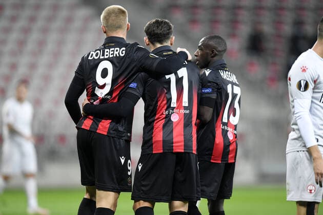 JOIE - FAIR PLAY - EQUIPE DE FOOTBALL DE NICE FOOTBALL : Nice vs Hapoel Beer Sheva - Ligue Europa - 29 10 2020 FEP Panoramic 