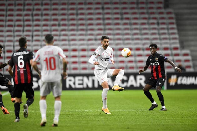 25 GAETAN VARENNE (HAP) FOOTBALL : Nice vs Hapoel Beer Sheva - Ligue Europa - 29 10 2020 FEP Panoramic 