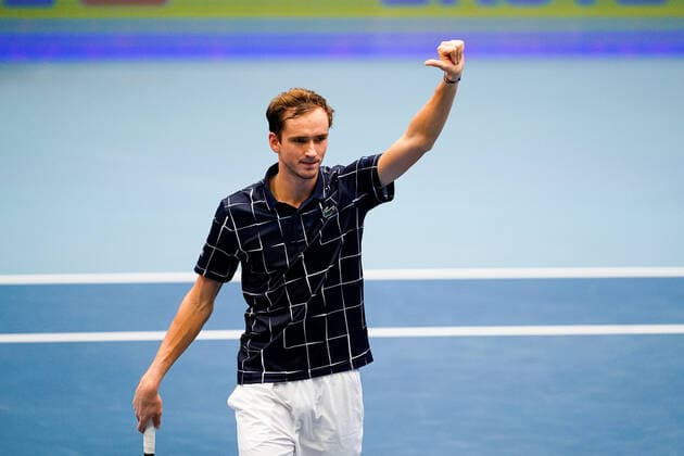 29.10.2020, Wiener Stadthalle, Wien, AUT, ATP, Tennis Herren Tour, Erste Bank Open, im Bild Daniil Medvedev (RUS) Daniil Medvedev of Russia during the Erste Bank Open of the ATP Tour at the Wiener Stadthalle in Vienna, Austria on 2020 10 29.