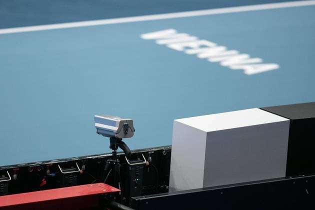 Hawk-eye Technology ersetzt die Linienrichter, Videoueberwachung, tracking camera, Kamera Tennis - ERSTE BANK OPEN 2020 - ATP, Tennis Herren 500 - Stadthalle - Wien - - Oesterreich - 29 October 2020. Â Copyright: xJuergenxHasenkopfx