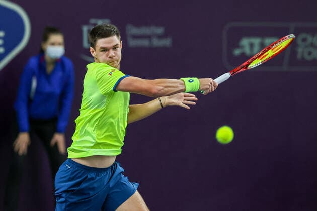 Im Bild: Kamil Majchrzak (POL) 1 TENNIS CHALLENGER HAMBURG - presented by TANNENHOF, Hamburg, DTB-Stützpunkt Hamburg, 31.10.2020,