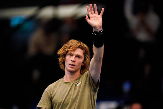 31.10.2020, Stadthalle, Wien, AUT, ATP, Tennis Herren Tour, Erste Bank Open, Halbfinale, im Bild Andrey Rublev (RUS) Andrey Rublev (RUS) during the semifinal match of Erste Bank Open Tennis Tournament at the Stadthalle in Wien, Austria on 2020 10 31.