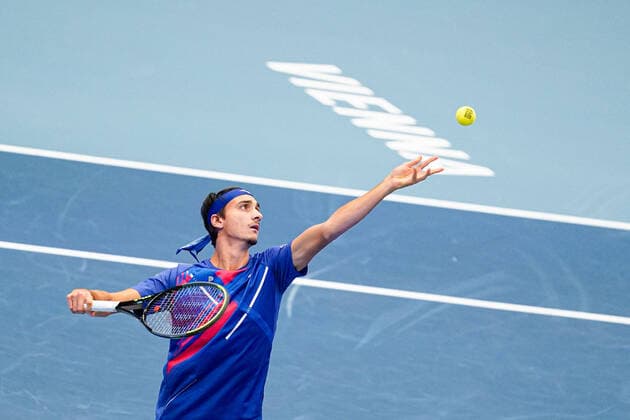 31.10.2020, Stadthalle, Wien, AUT, ATP, Tennis Herren Tour, Erste Bank Open, Halbfinale, im Bild Lorenzo Sonego (ITA) Lorenzo Sonego (ITA) during the semifinal match of Erste Bank Open Tennis Tournament at the Stadthalle in Wien, Austria on 2020 10 31.