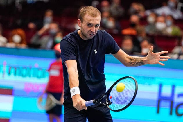 31.10.2020, Stadthalle, Wien, AUT, ATP, Tennis Herren Tour, Erste Bank Open, Halbfinale, im Bild Daniel Evans (GBR) Daniel Evans (GBR) during the semifinal match of Erste Bank Open Tennis Tournament at the Stadthalle in Wien, Austria on 2020 10 31.