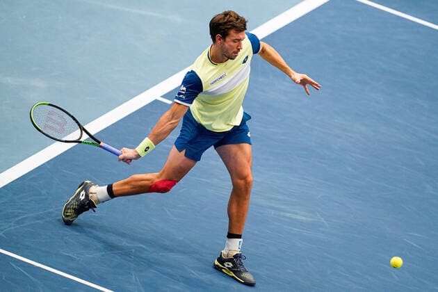 31.10.2020, Stadthalle, Wien, AUT, ATP, Tennis Herren Tour, Erste Bank Open, Doppel, Halbfinale, im Bild Andreas Mies (GER) during the double semifinal match of Erste Bank Open Tennis Tournament at the Stadthalle in Wien, Austria on 2020 10 31.