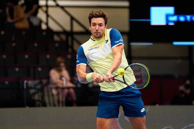 31.10.2020, Stadthalle, Wien, AUT, ATP, Tennis Herren Tour, Erste Bank Open, Doppel, Halbfinale, im Bild Andreas Mies (GER) during the double semifinal match of Erste Bank Open Tennis Tournament at the Stadthalle in Wien, Austria on 2020 10 31.