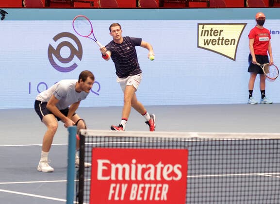 TENNIS - ATP, Tennis Herren Erste Bank Open VIENNA,AUSTRIA,01.NOV.20 - TENNIS - ATP World Tour, Erste Bank Open, final. Image shows Jamie Murray and Neal Skupski (GBR). GEPAxpictures xWalterxLuger