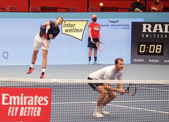 TENNIS - ATP, Tennis Herren Erste Bank Open VIENNA,AUSTRIA,01.NOV.20 - TENNIS - ATP World Tour, Erste Bank Open, final. Image shows Neal Skupski and Jamie Murray (GBR). GEPAxpictures xWalterxLuger