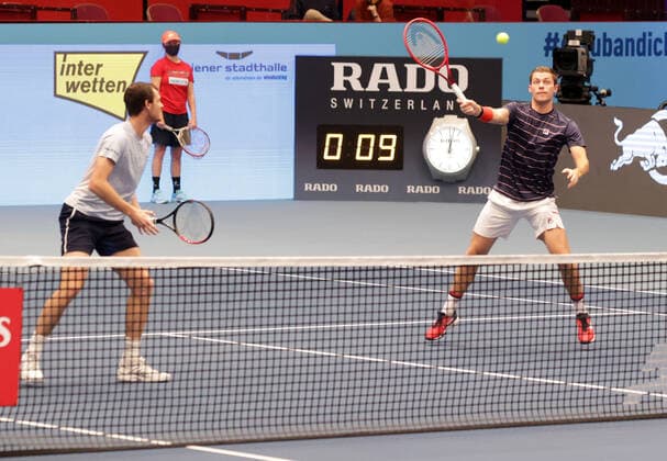 TENNIS - ATP, Tennis Herren Erste Bank Open VIENNA,AUSTRIA,01.NOV.20 - TENNIS - ATP World Tour, Erste Bank Open, final. Image shows Jamie Murray and Neal Skupski (GBR). GEPAxpictures xWalterxLuger