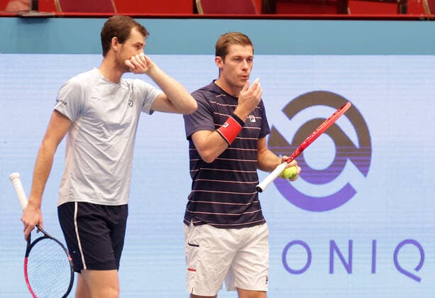 TENNIS - ATP, Tennis Herren Erste Bank Open VIENNA,AUSTRIA,01.NOV.20 - TENNIS - ATP World Tour, Erste Bank Open, final. Image shows Jamie Murray and Neal Skupski (GBR). GEPAxpictures xWalterxLuger
