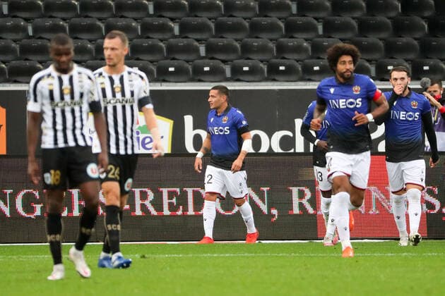 JOIE - 22 RONY LOPES (NICE) FOOTBALL : Angers vs Nice - Ligue 1 Uber Eats - 01 11 2020 FEP Panoramic 