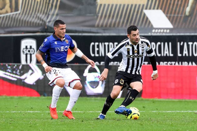 22 RONY LOPES (NICE) - 05 THOMAS MANGANI (SCO) FOOTBALL : Angers vs Nice - Ligue 1 Uber Eats - 01 11 2020 FEP Panoramic 