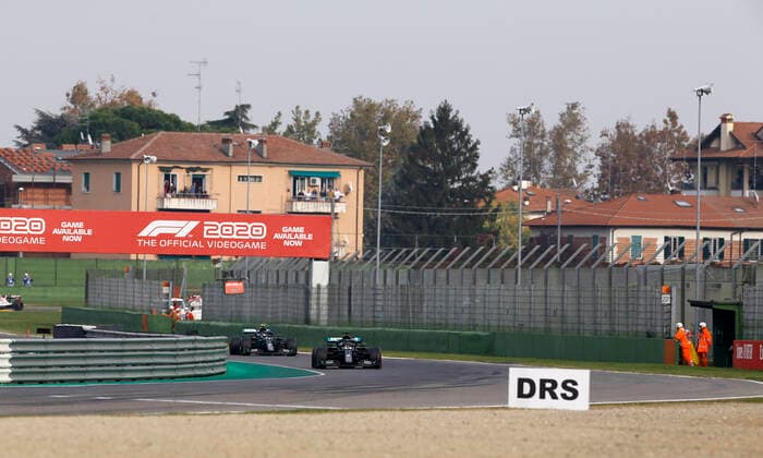 Motorsports: FIA Formula One World Championship, WM, Weltmeisterschaft 2020, Grand Prix of Emilia Romagna, 44 Lewis Hamilton (GBR, Mercedes-AMG Petronas Formula One Team), 77 Valtteri Bottas (FIN, Mercedes-AMG Petronas Formula One Team), Imola Italy