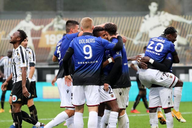JOIE - FAIR PLAY - EQUIPE DE FOOTBALL DE NICE FOOTBALL : Angers vs Nice - Ligue 1 Uber Eats - 01 11 2020 FEP Panoramic 