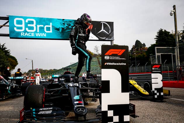 Motorsports: FIA Formula One World Championship, WM, Weltmeisterschaft 2020, Grand Prix of Emilia Romagna Motorsports: FIA Formula One World Championship 2020, Grand Prix of Emilia Romagna, 44 Lewis Hamilton (GBR, Mercedes-AMG Petronas Formula One Team),