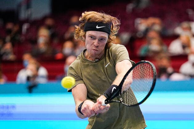 01.11.2020, Stadthalle, Wien, AUT, ATP, Tennis Herren Tour, Erste Bank Open, Finale, im Bild Andrey Rublev (RUS) during the final match of Erste Bank Open Tennis Tournament at the Stadthalle in Wien, Austria on 2020 11 01.