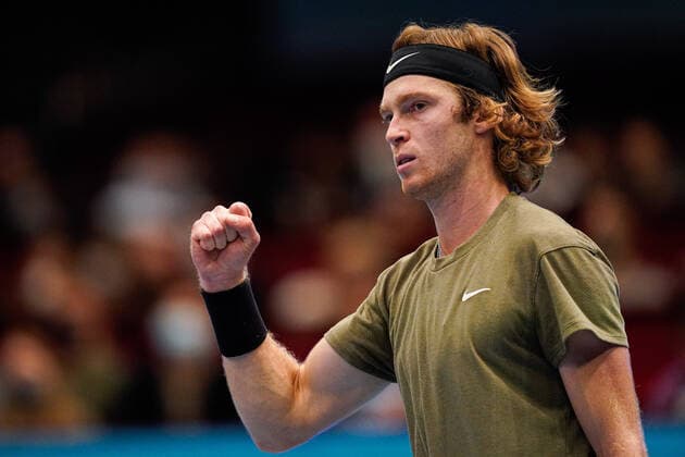 01.11.2020, Stadthalle, Wien, AUT, ATP, Tennis Herren Tour, Erste Bank Open, Finale, im Bild Andrey Rublev (RUS) during the final match of Erste Bank Open Tennis Tournament at the Stadthalle in Wien, Austria on 2020 11 01.