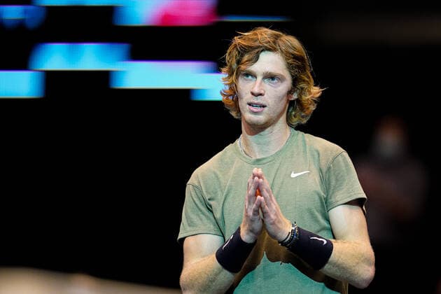 01.11.2020, Stadthalle, Wien, AUT, ATP, Tennis Herren Tour, Erste Bank Open, Finale, im Bild Andrey Rublev (RUS) after the final match of Erste Bank Open Tennis Tournament at the Stadthalle in Wien, Austria on 2020 11 01.
