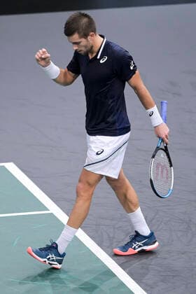 joie de Borna Coric (Cro) TENNIS : Rolex Paris Masters - 02 11 2020 JBAutissier Panoramic 