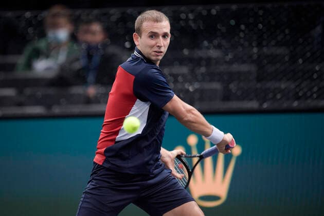 Stan Wawrinka (Sui) Daniel Evans (Gbr) TENNIS : Rolex Paris Masters - 03 11 2020 JBAutissier Panoramic 