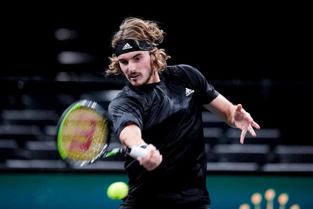 Stefanos Tsitsipas (Gre) TENNIS : Rolex Paris Masters - 03 11 2020 JBAutissier Panoramic 