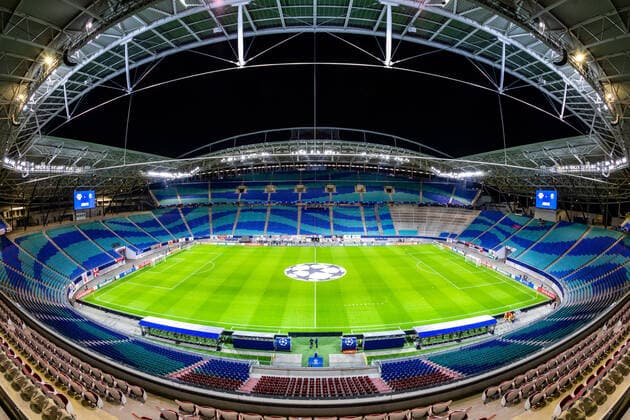 RB Leipzig Arena ohne Zuschauer (Geisterspiel, COVID19, Coronaspiel, Pandemie) waehrend der Gruppenphase - Saison 2020-2021 in der Champions League (Herren) zwischen RB Leipzig und Paris Saint Germain in der Red Bull Arena am 4. November 2020 in Leipzig, Sachsen, Deutschland (DFL REGULATIONS PROHIBIT ANY USE OF PHOTOGRAPHS AS IMAGE SEQUENCES AND OR QUASI-VIDEO)