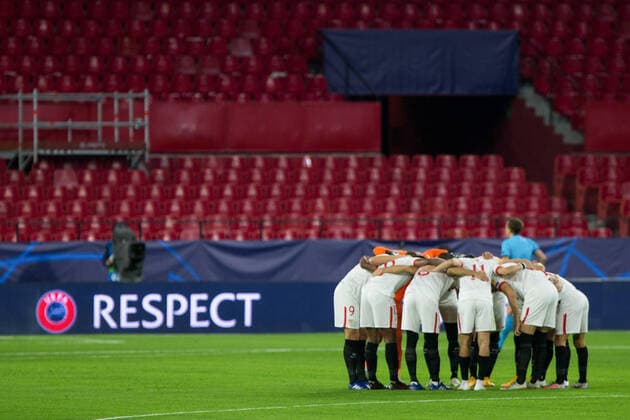 November 4, 2020, Sevilla, SEVILLA, SPAIN: Team of Sevilla FC during UEFA Champions League, football match played between Sevilla Futbol Club and FK Krasnodar at Ramon Sanchez Pizjuan Stadium on November 4, 2020 in Sevilla, Spain. Sevilla SPAIN - ZUMAa181 20201104_zaa_a181_067 Copyright: xJoaquinxCorcherox