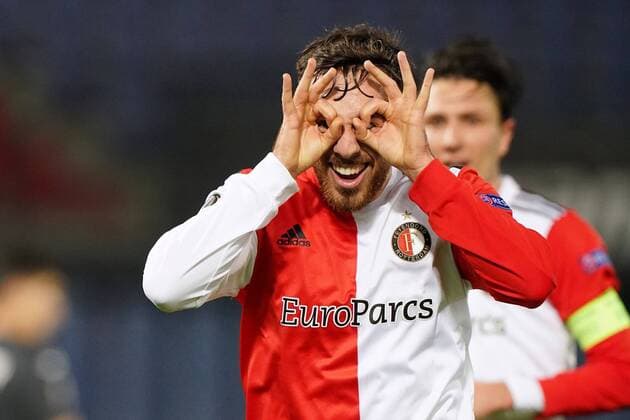Bilder des Jahres 2020, Sport 11 November Sport Themen der Woche KW45 Sport Bilder des Tages ROTTERDAM - Orkun Kokcu of Feyenoord celebrates the 2-0 during the UEFA Europa League match in group K between Feyenoord and CSKA Moscow at the Kuip on November 05, 2020 in Rotterdam, The Netherlands. TOM BODE UEFA Europa League 2020 2021 xVIxANPxSportx xTomxBodexMultimediaxIVx *** ROTTERDAM Orkun Kokcu of Feyenoord celebrates the 2 0 during the UEFA Europa League match in group K between Feyenoord and CSKA Moscow at the Kuip on November 05, 2020 in Rotterdam, The Netherlands TOM BODE UEFA Europa League 2020 2021 xVIxANPxSportx xTomxBodexMultimediaxIVx 424856854