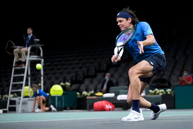 Milos Raonic (Can) TENNIS : Rolex Paris Masters Demi Finale - 07 11 2020 JBAutissier Panoramic 