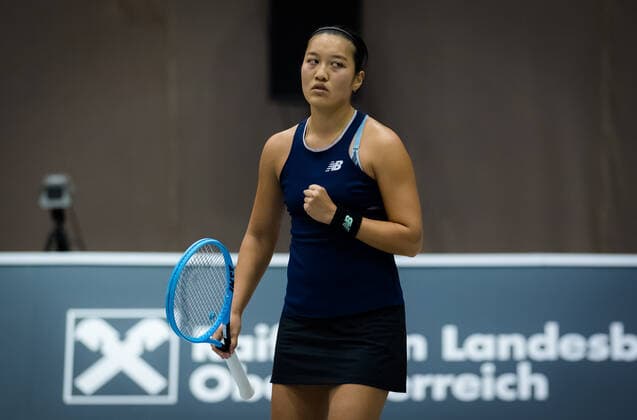 November 7, 2020, Linz, AUSTRIA: Harmony Tan of France in action during the first qualifications round at the 2020 Upper Austria Ladies Linz WTA, Tennis Damen International tennis tournament against Kamilla Rakhimova of Russia Linz AUSTRIA - ZUMAa181 20201107_zaa_a181_109 Copyright: xRobxPrangex