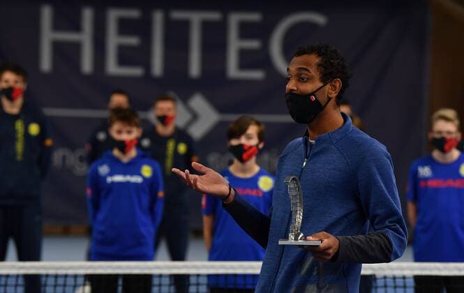 08.11.2020 - Tennis - ATP, Tennis Herren Challenger Tour - Challenger Eckental - Int. Deutsche Meisterschaften - Finale Einzel : Ramkumar Ramanathan ( IND ) - Sebastian Korda ( USA ) - - Ramkumar RAMANATHAN ( IND ) bei Siegerehrung