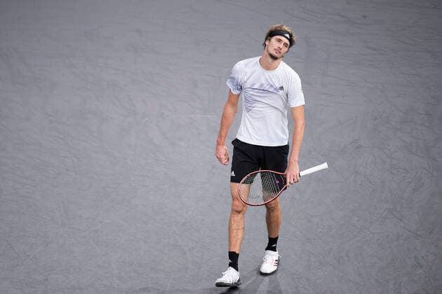 Deception d Alexander Zverev (Ger) TENNIS : Rolex Paris Masters - Finale - 08 11 2020 JBAutissier Panoramic 
