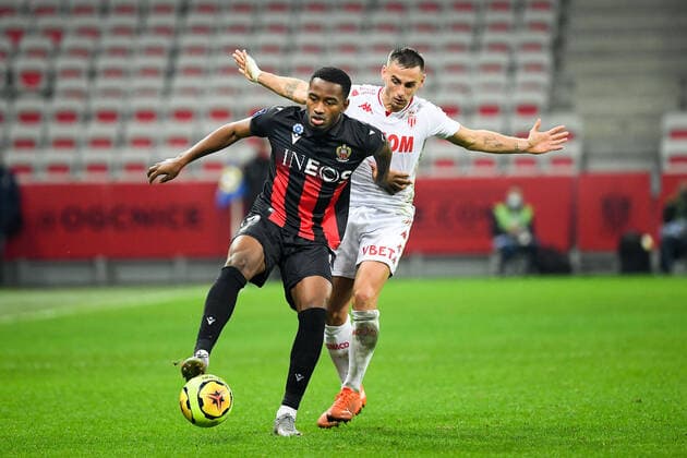 07 MYZIANE MAOLIDA (NICE) - 26 RUBEN AGUILAR (MONA) FOOTBALL : Nice vs Monaco - Ligue 1 Uber Eats - 08 11 2020 FEP Panoramic 