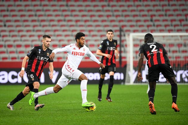 13 WILLEM GEUBBELS (MONA) - 06 MORGAN SCHNEIDERLIN (NICE) FOOTBALL : Nice vs Monaco - Ligue 1 Uber Eats - 08 11 2020 FEP Panoramic 
