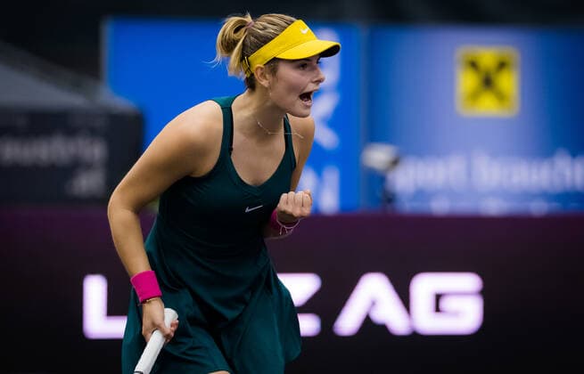 November 9, 2020, Linz, AUSTRIA: Katarina Zavatska of Ukraine talks to the media at the 2020 Upper Austria Ladies Linz WTA, Tennis Damen International tennis tournament Linz AUSTRIA - ZUMAa181 20201109_zaa_a181_024 Copyright: xRobxPrangex