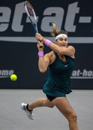10.11.2020, TipsArena, Linz, AUT, WTA, Tennis Damen Tour, Upper Austria Ladies Linz, im Bild Aryna Sabalenka (BLR) during the WTA Upper Austria Ladies Linz Tournament at the TipsArena in Linz, Austria on 2020 11 10.