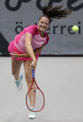 Viktoria Kuzmova, SVK, during first round of 2020 Upper Austria Ladies in Linz AUT, 10 11 2020; -