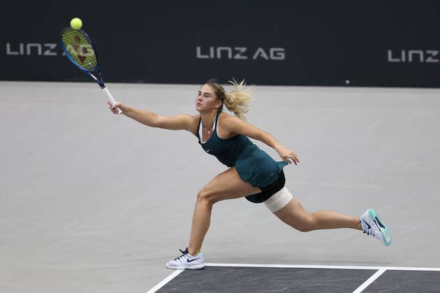 Marta Kostyuk, UKR, during first round of 2020 Upper Austria Ladies in Linz AUT, 10 11 2020; -